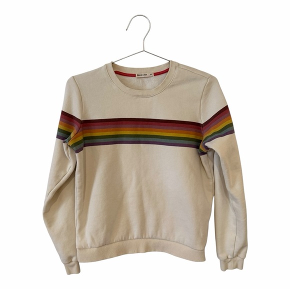 Marine Layer Anytime Rainbow Stripe Sweatshirt XS - Picture 5 of 7